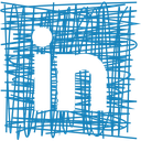logotipo estilizado de la red profesional LinkedIn: fondo azul texturizado con las letras "in" en negro en el centro
